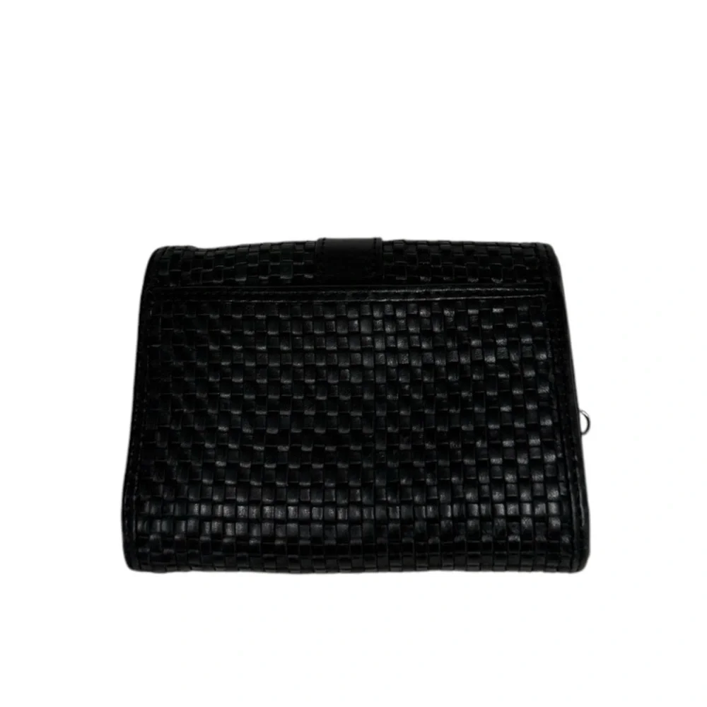 Etienne Aigner Black Leather Intrecciato Design Women's Wallet